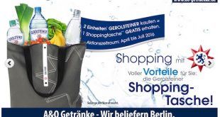 Gerolsteiner Shopping Taschen Aktion bei A&O Getränke